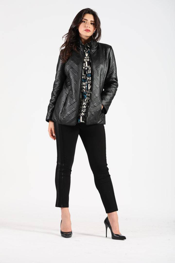 Oltre Tempo Giubbotto trapunta ecopelle con zip