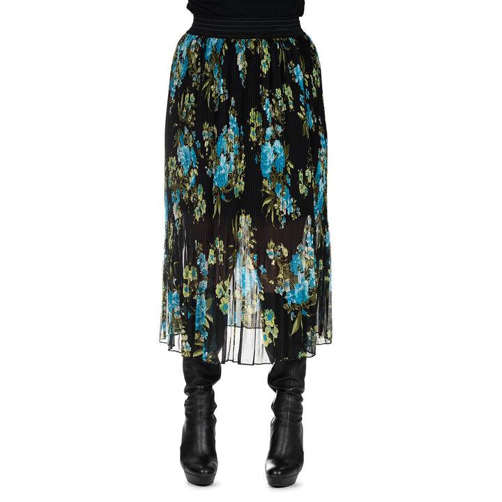 Oltre Tempo Gonna Fantasia Floreale Plissettata