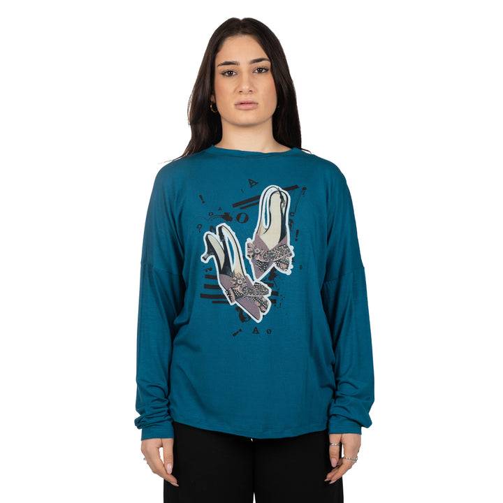 Oltre Tempo Maglia In Viscosa Con Stampa