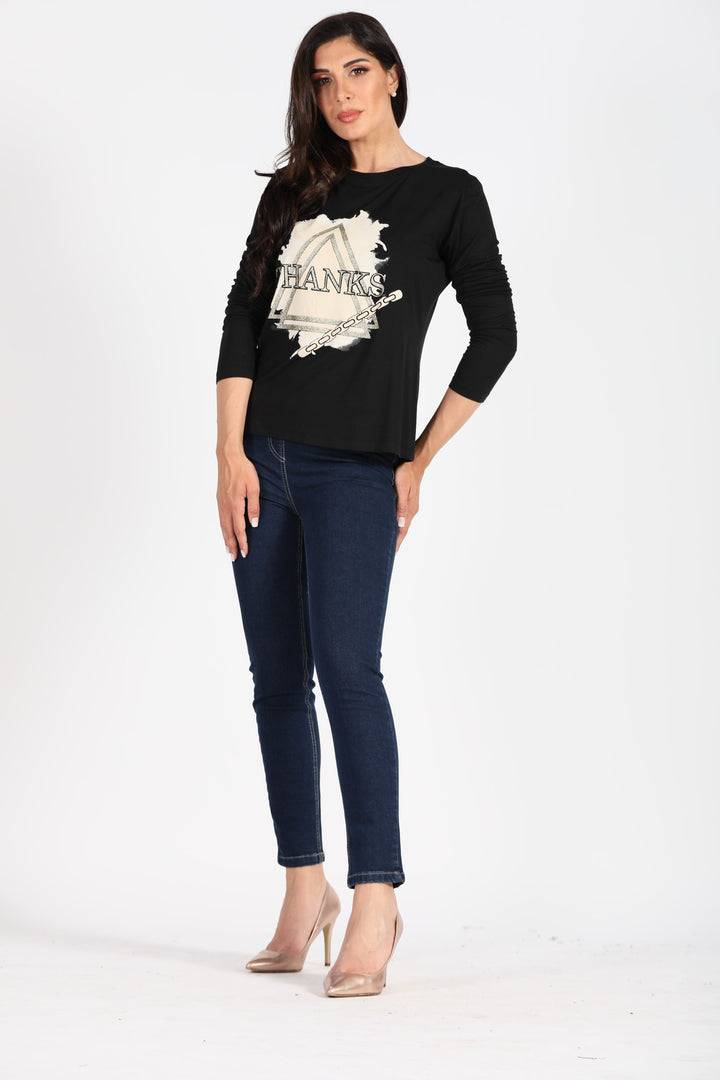 Oltre Tempo Maglia in viscosa con stampa