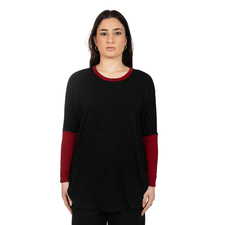 Oltre Tempo Maglia Mano Lana Con Contrasti