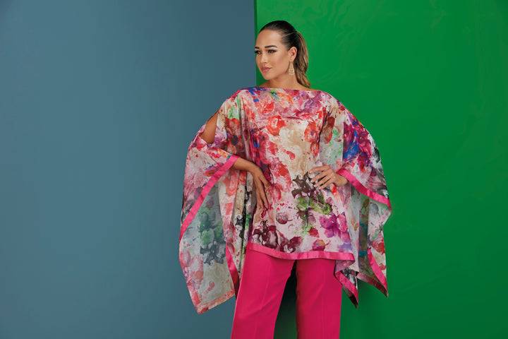 Oltre Tempo Mantella In Georgette Fantasia