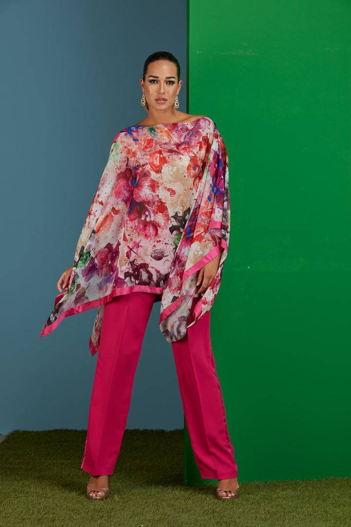 Oltre Tempo Mantella in georgette fantasia