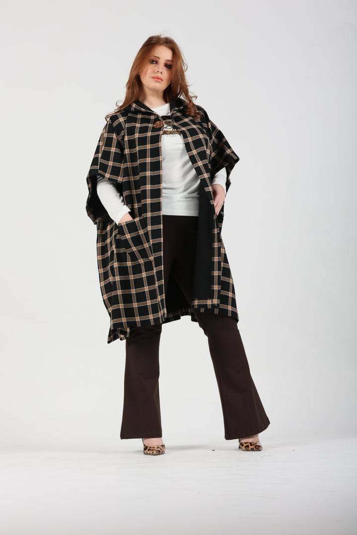 Oltre Tempo Mantella In Maglia Di Viscosa A Quadri