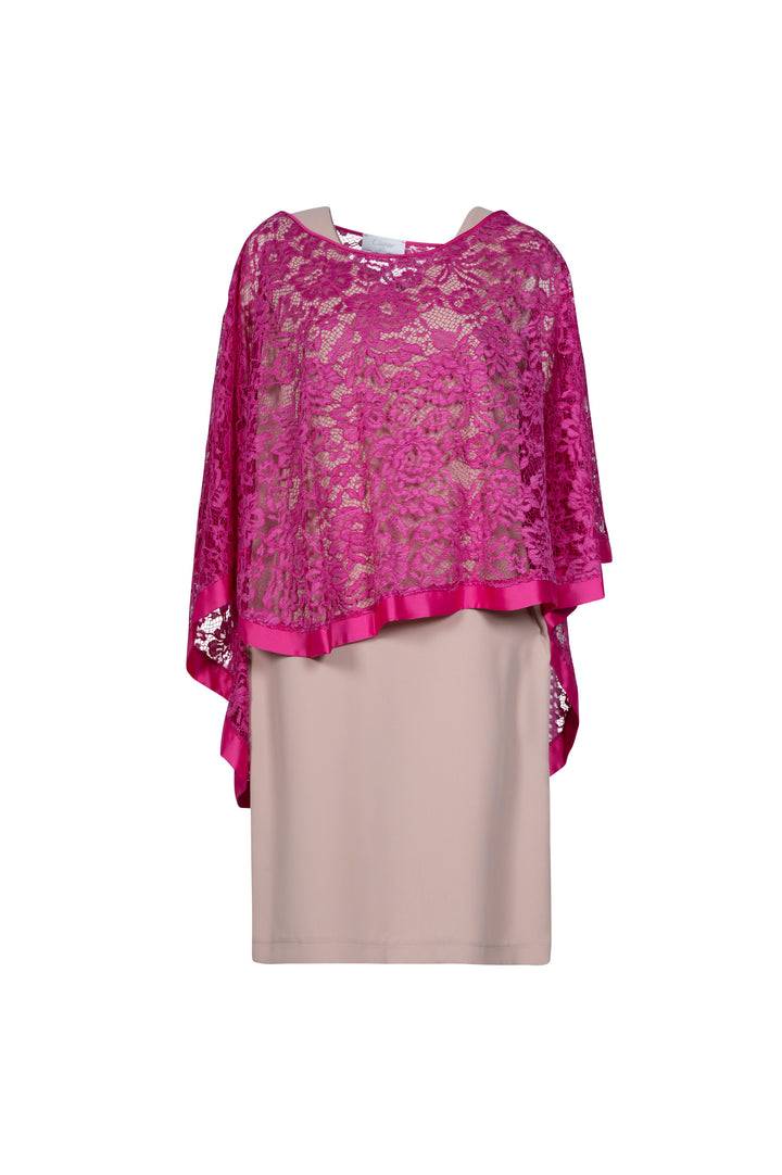 Oltre Tempo Mantella In Pizzo Bordata In Raso