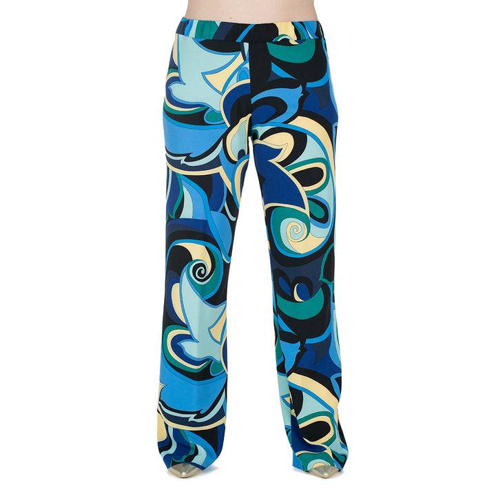 Oltre Tempo Pantalone Ampio In Crepe Fantasia