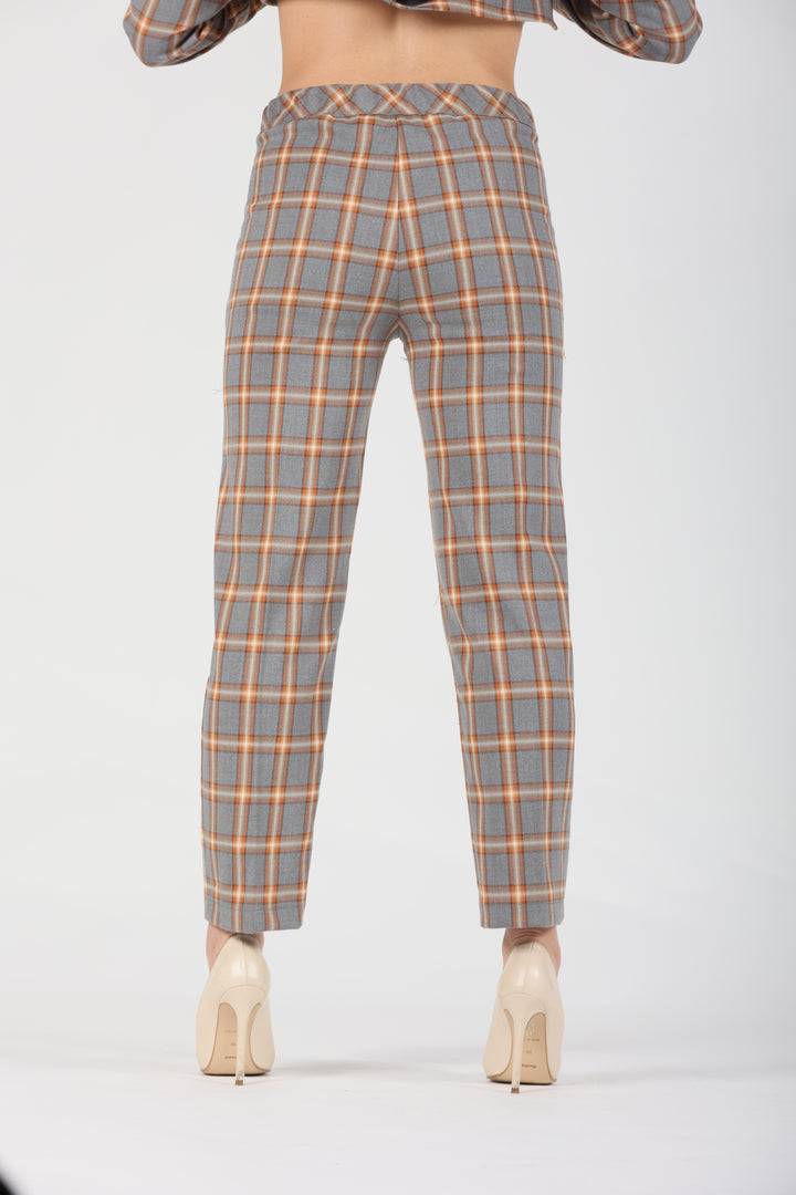 Oltre Tempo Pantalone Tartan In Viscosa