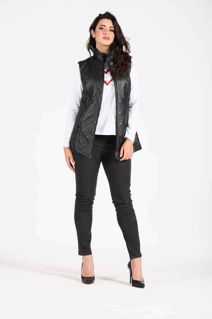 Oltre Tempo Smanicato trapuntato ecopelle