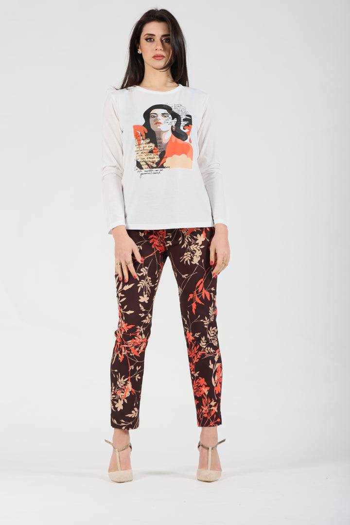 Oltre Tempo T-shirt In Viscosa Fantasia