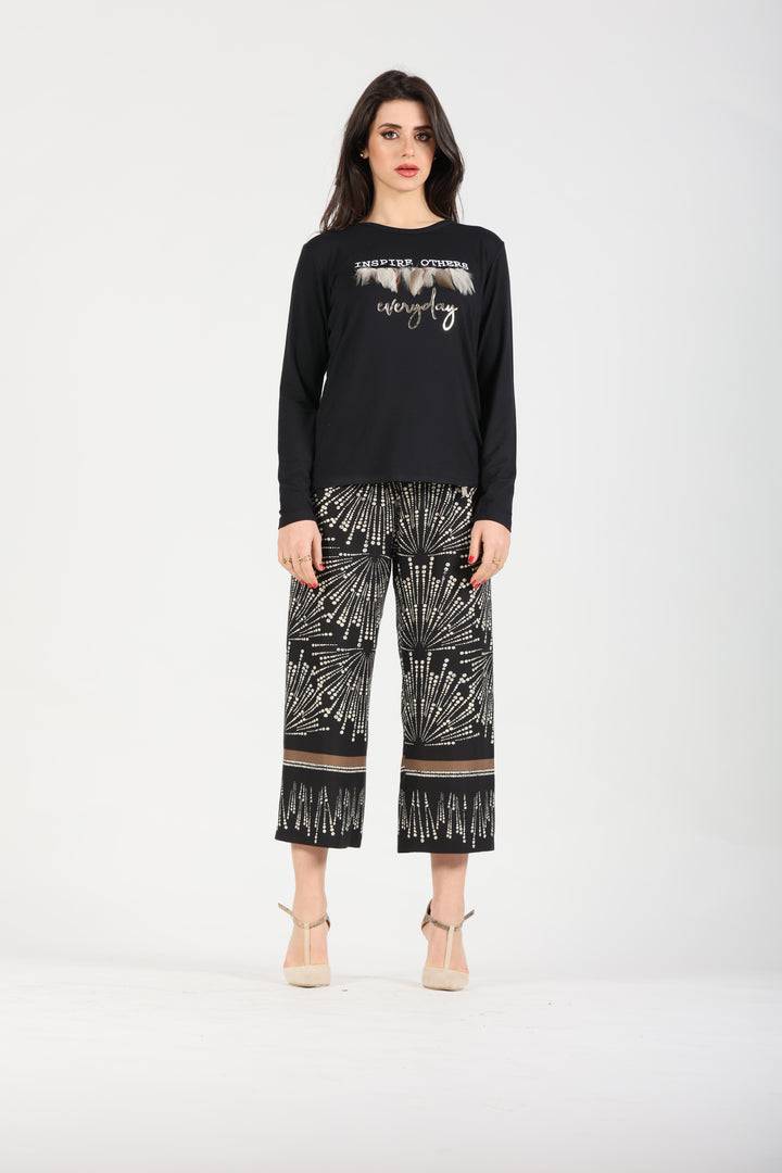 Oltre Tempo T-shirt viscosa con stampa