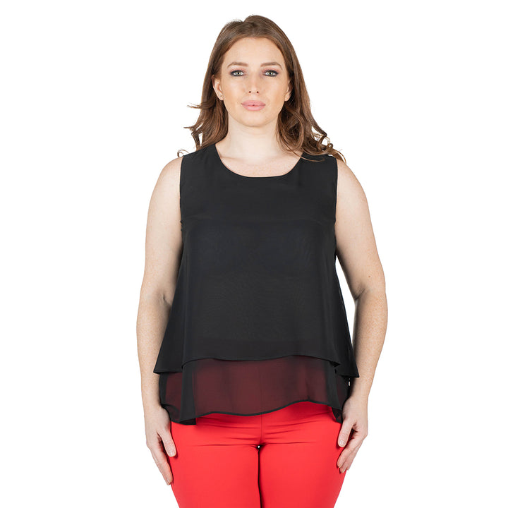 Oltre Tempo Top Georgette Chiffon Con Balza