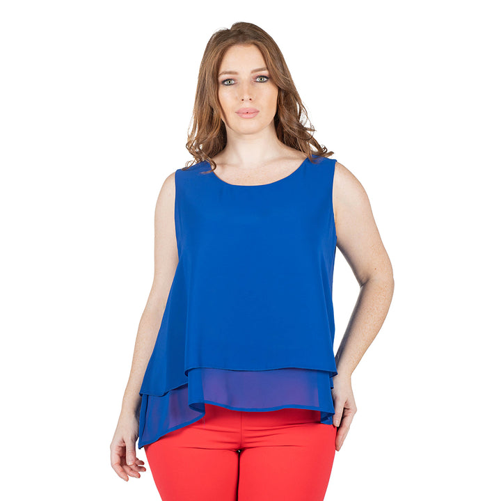 Oltre Tempo Top georgette chiffon con balza