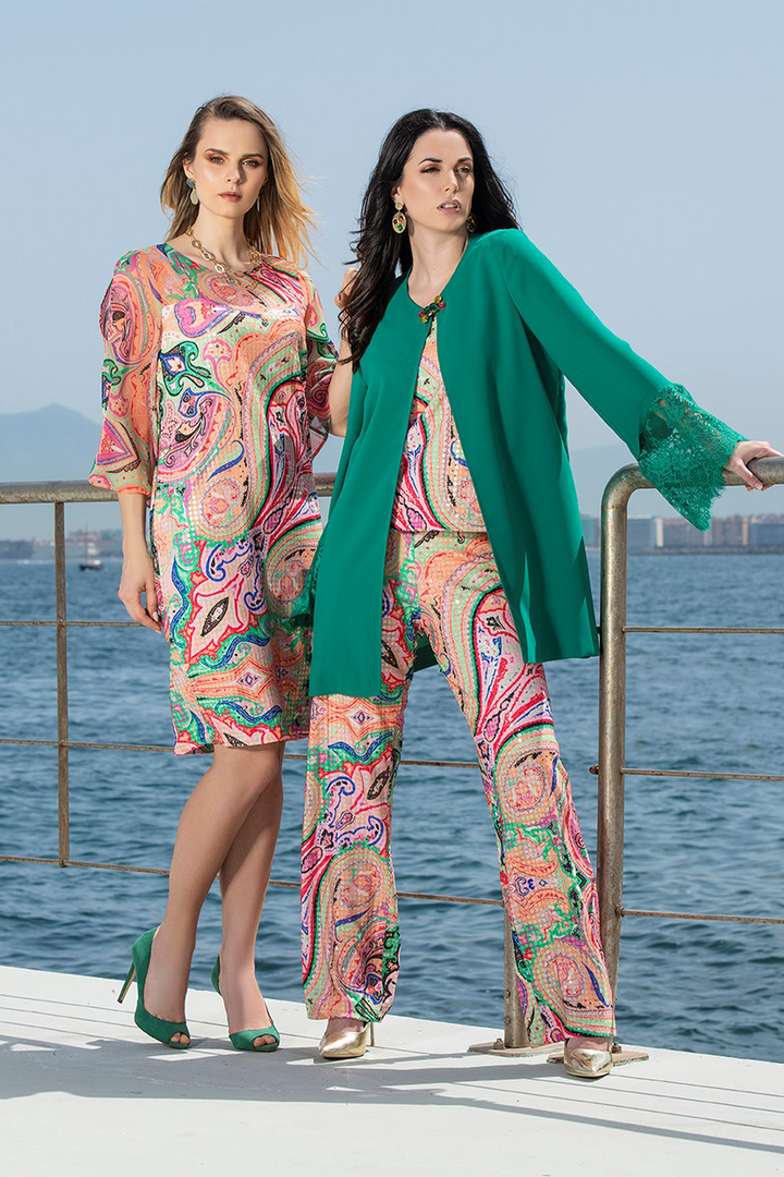 Oltre Tempo Vestito midi fantasia in paillettes