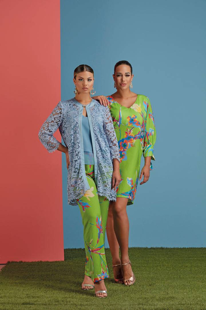 Oltre Tempo Pantalone con elastico in vita in raso leggero