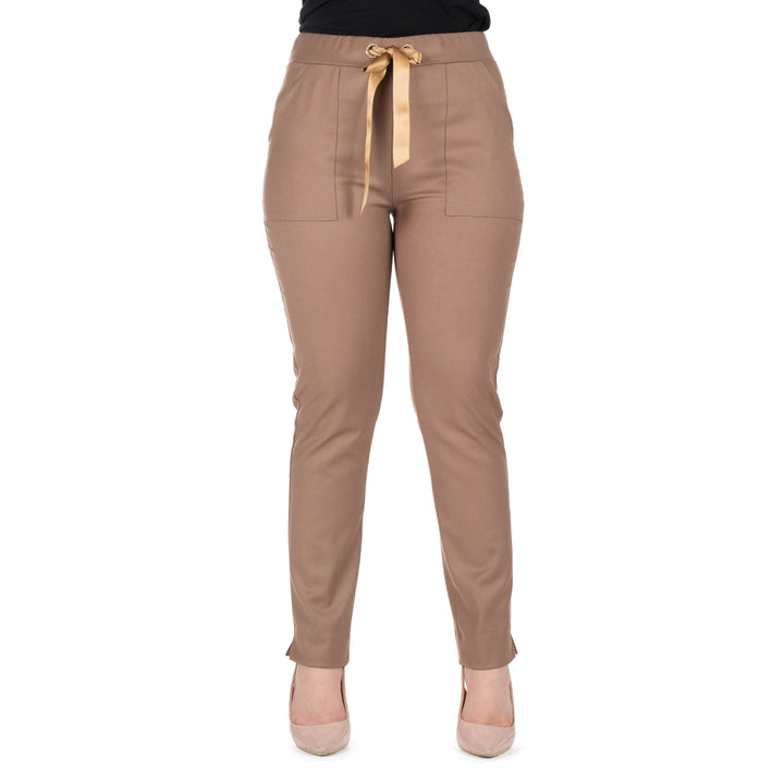 Oltre Tempo Pantalone Con Occhielli Strass E Laccio Raso