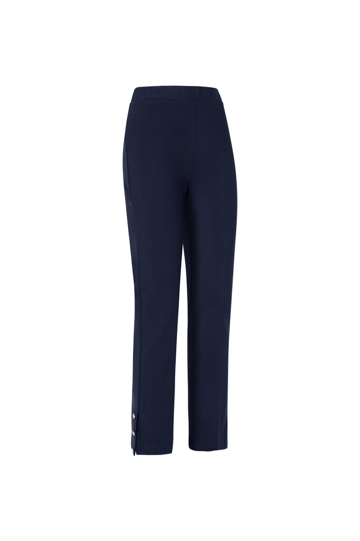 Oltre Tempo Pantalone In Punto Milano Con Bottoncini Al Fondo