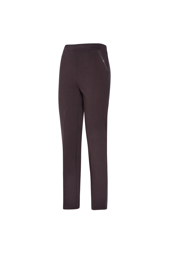 Oltre Tempo Pantalone In Punto Milano Di Viscosa Con Strass