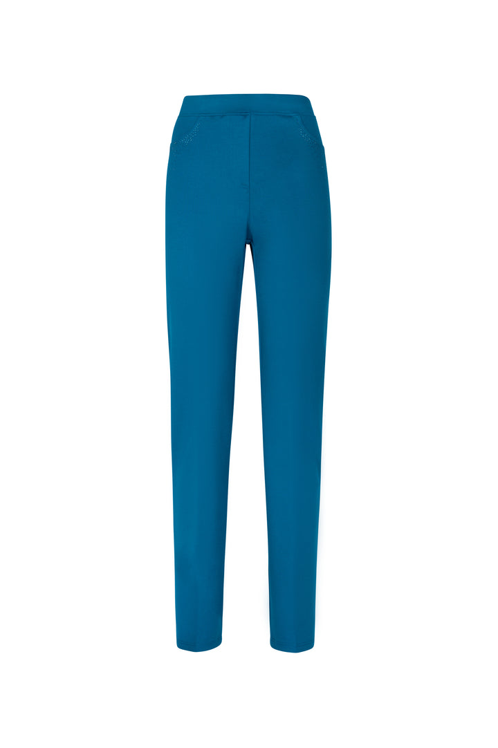 Oltre Tempo Pantalone In Punto Milano Di Viscosa Con Strass