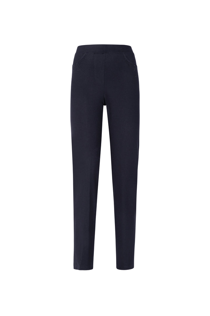 Oltre Tempo Pantalone In Punto Milano Di Viscosa Con Strass