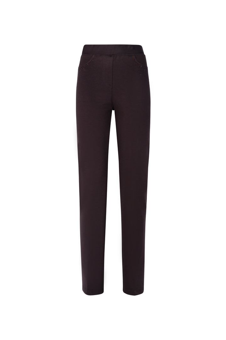 Oltre Tempo Pantalone In Punto Milano Di Viscosa Con Strass