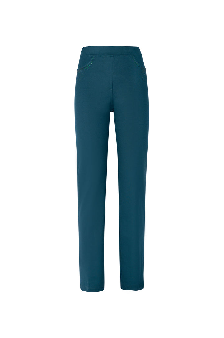 Oltre Tempo Pantalone In Punto Milano Di Viscosa Con Strass