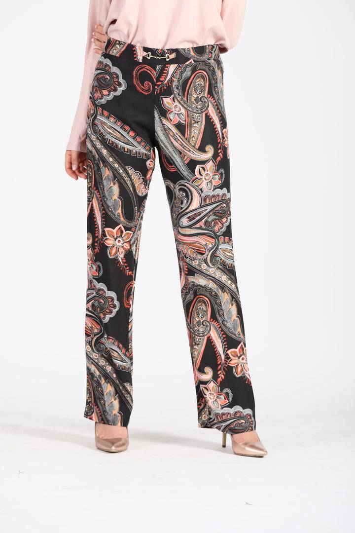 Oltre Tempo Pantalone In Viscosa Cashmere Con Gancio Oro