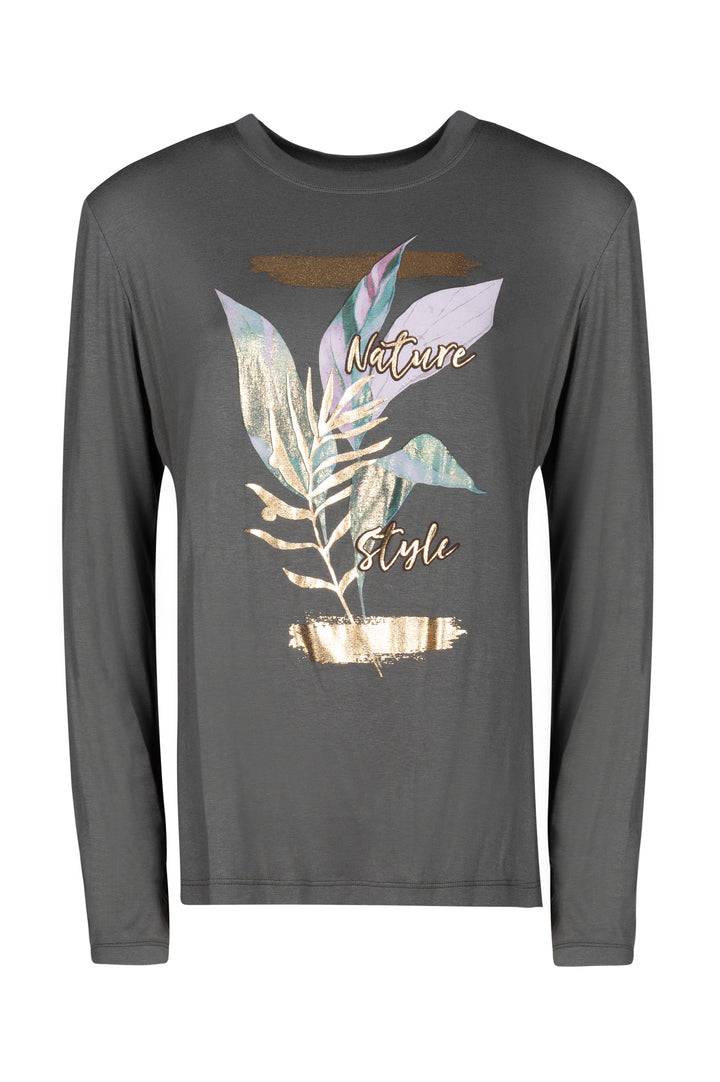 Oltre Tempo T-shirt Girocollo Manica Lunga In Viscosa