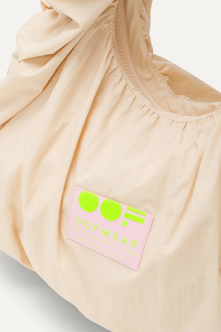 Oof Wear BORSA A SPALLA IN NYLON CRINCLE WATER REPELLENT 3079 - CREMA