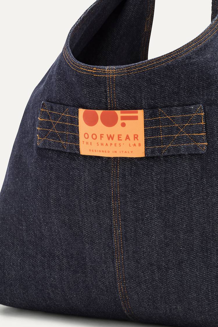 Oof Wear BORSA CON TASCHE IN DENIM LAVATO 3085 - BLU SCURO