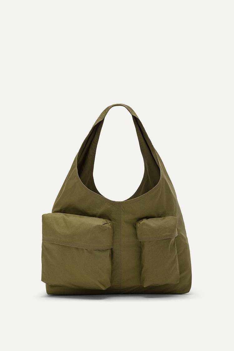Oof Wear BORSA CON TASCHE IN GABARDINA DI COTONE 3085 - FORESTA