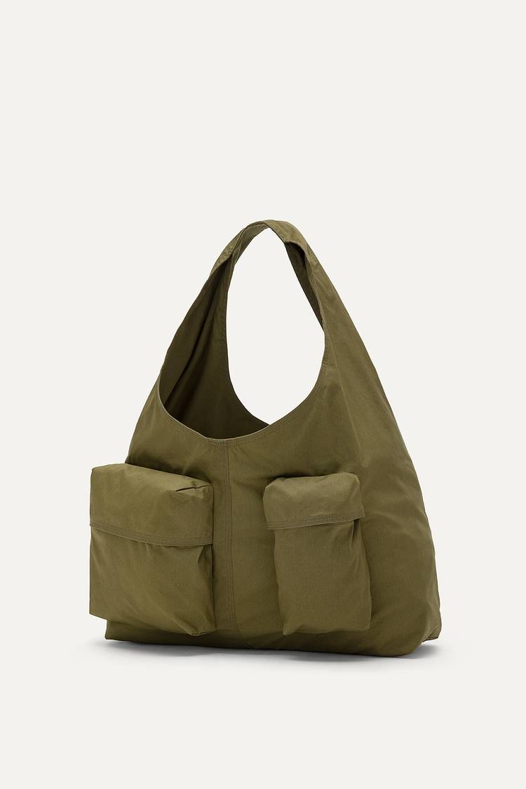 Oof Wear BORSA CON TASCHE IN GABARDINA DI COTONE 3085 - FORESTA