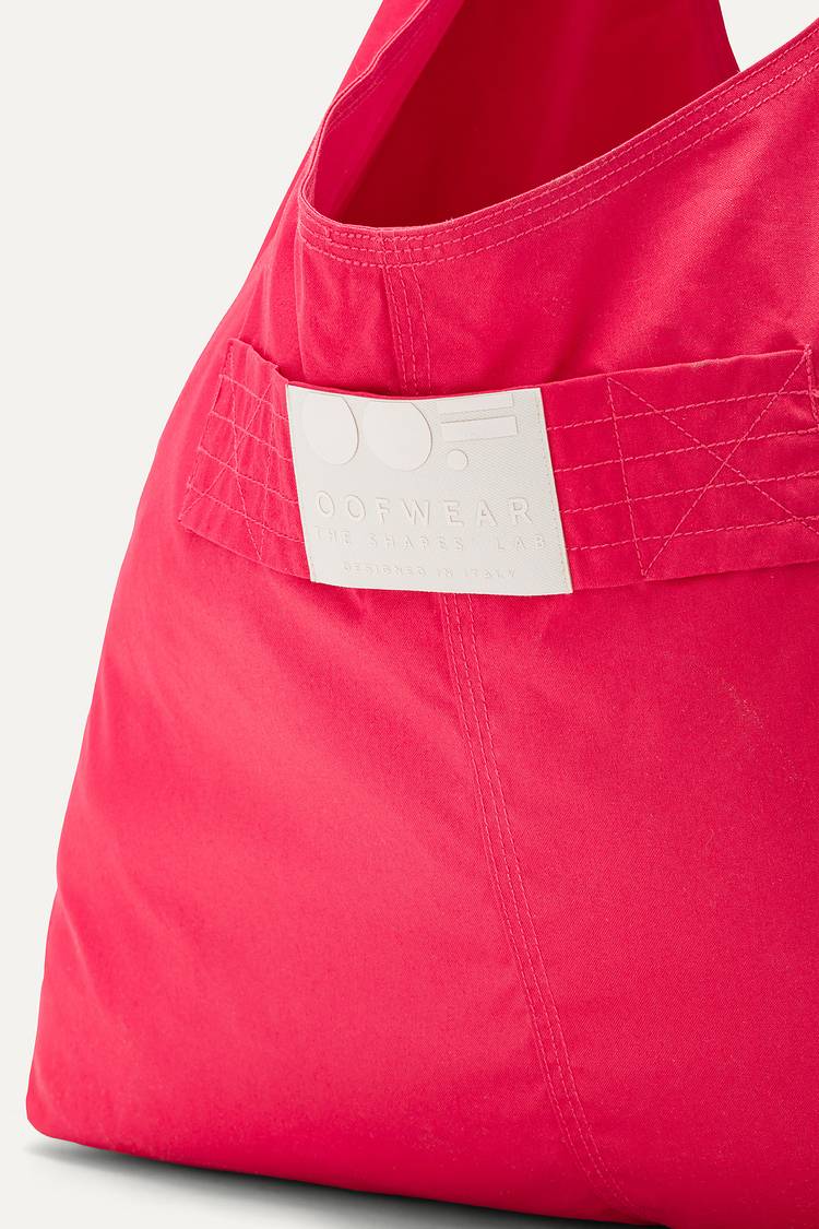 Oof Wear BORSA CON TASCHE IN GABARDINA DI COTONE 3085 - LAMPONE