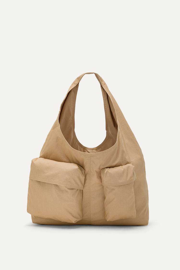 Oof Wear BORSA CON TASCHE IN GABARDINA DI COTONE 3085 - NATURALE