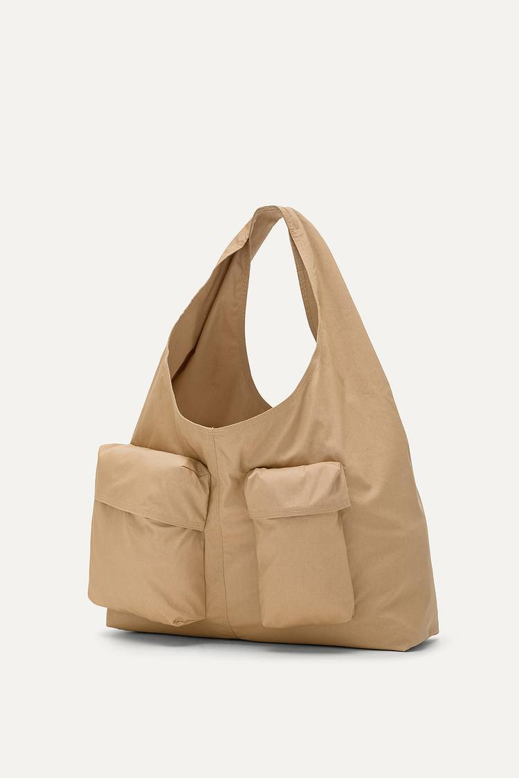 Oof Wear BORSA CON TASCHE IN GABARDINA DI COTONE 3085 - NATURALE