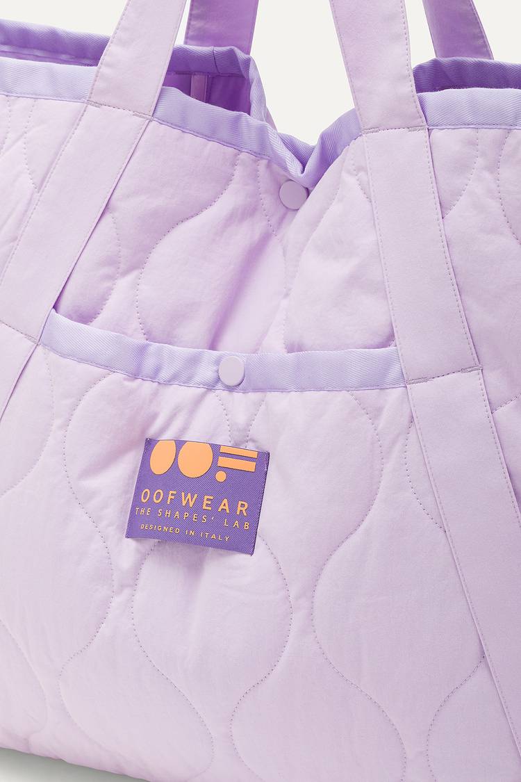 Oof Wear BORSA SHOPPER IN COTONE TRAPUNTATO 3084 - LILLA