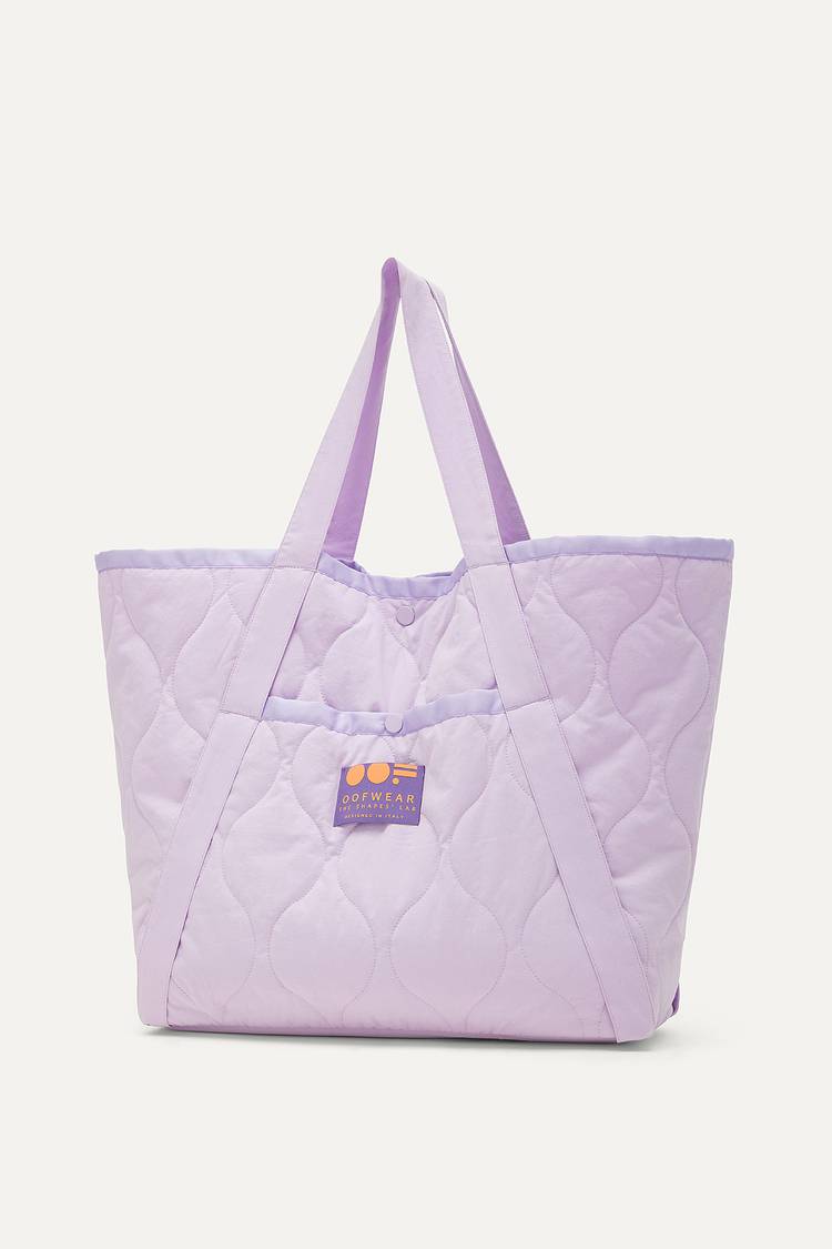 Oof Wear BORSA SHOPPER IN COTONE TRAPUNTATO 3084 - LILLA
