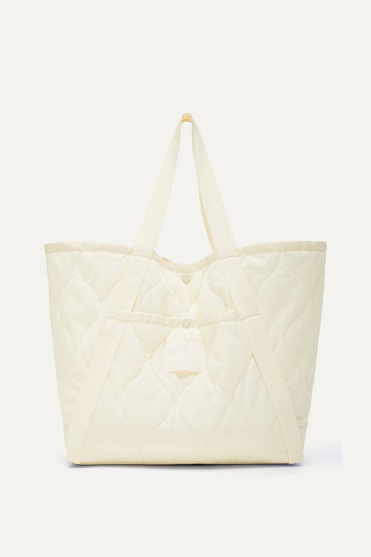 Oof Wear BORSA SHOPPER IN COTONE TRAPUNTATO 3084 - VANIGLIA