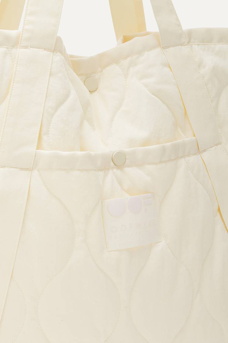 Oof Wear BORSA SHOPPER IN COTONE TRAPUNTATO 3084 - VANIGLIA