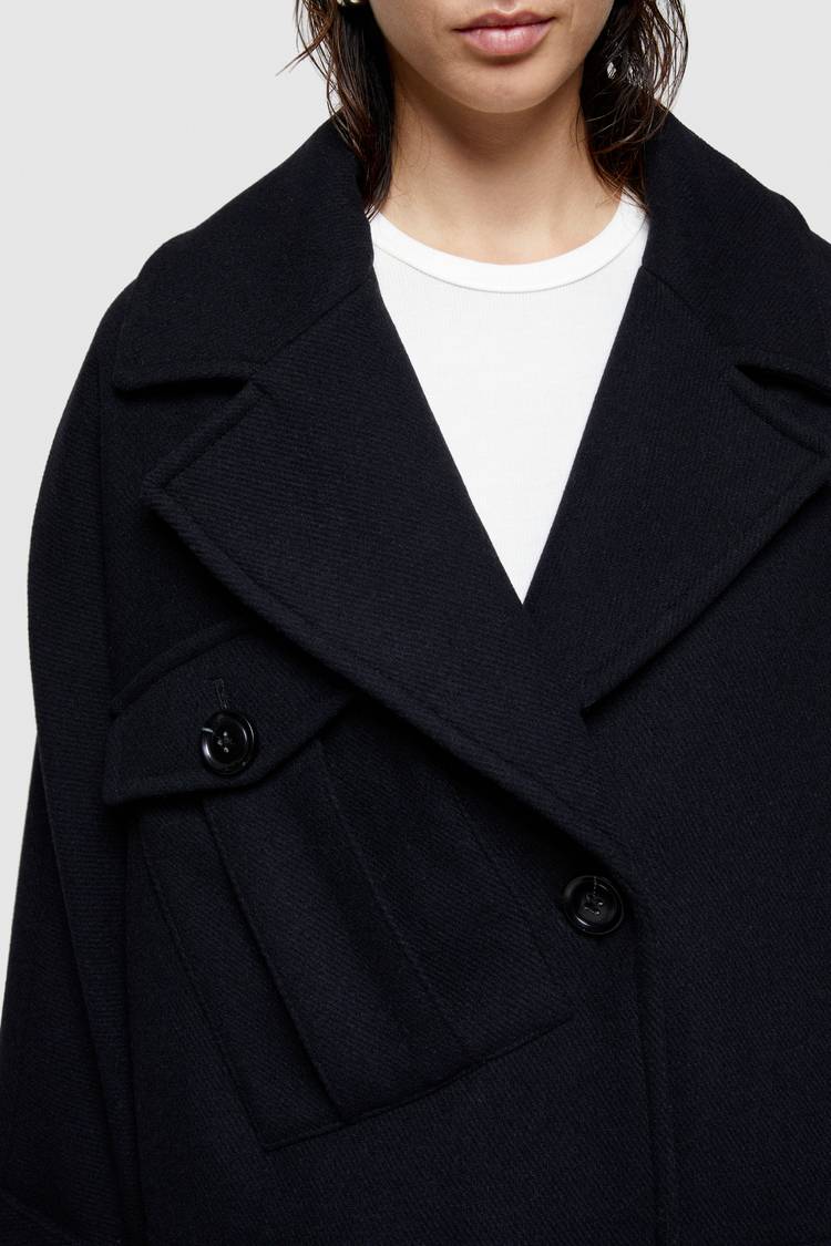 Oof Wear CAPPOTTO CORTO 9268 IN PANNO DI LANA - BLU NOTTE