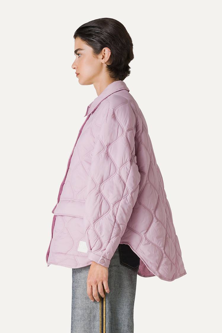 Oof Wear GIACCA A CAMICIA OVER IN NYLON LEGGERO TRAPUNTATO 9222 - ROSA