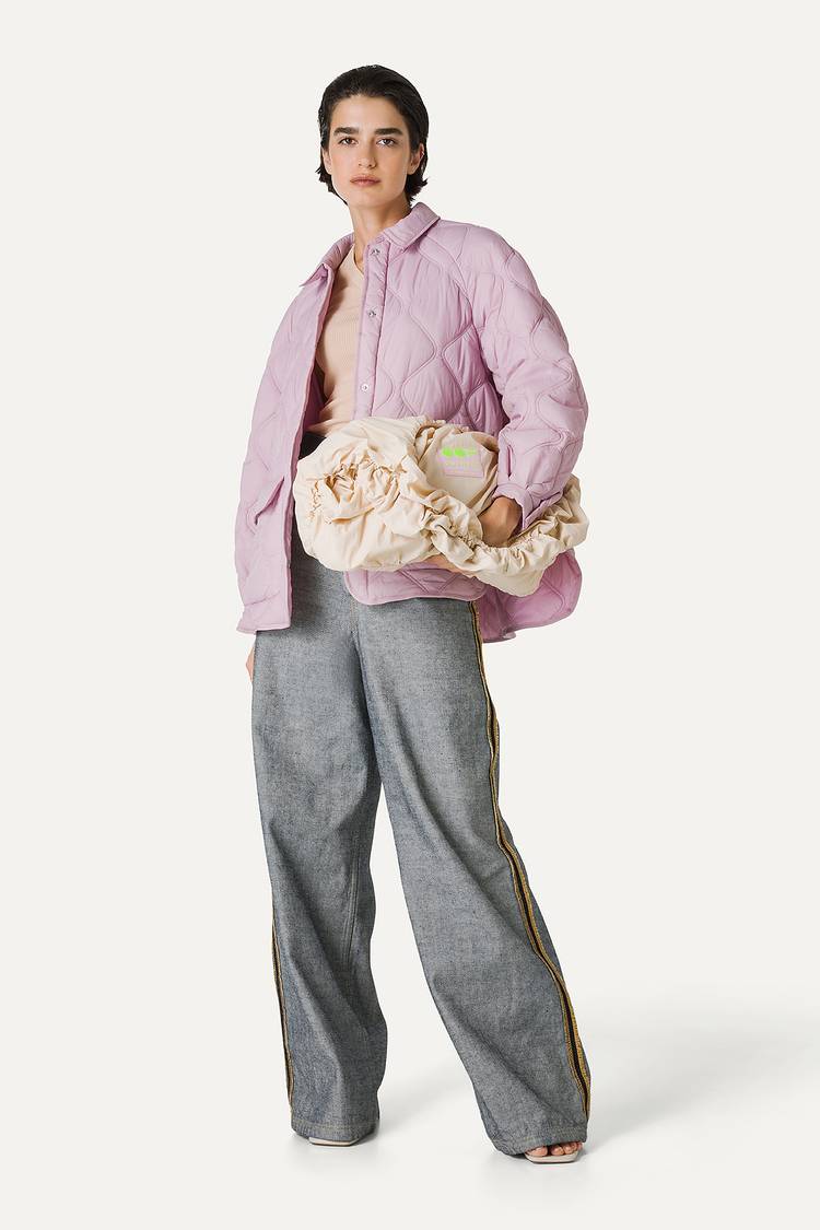 Oof Wear GIACCA A CAMICIA OVER IN NYLON LEGGERO TRAPUNTATO 9222 - ROSA