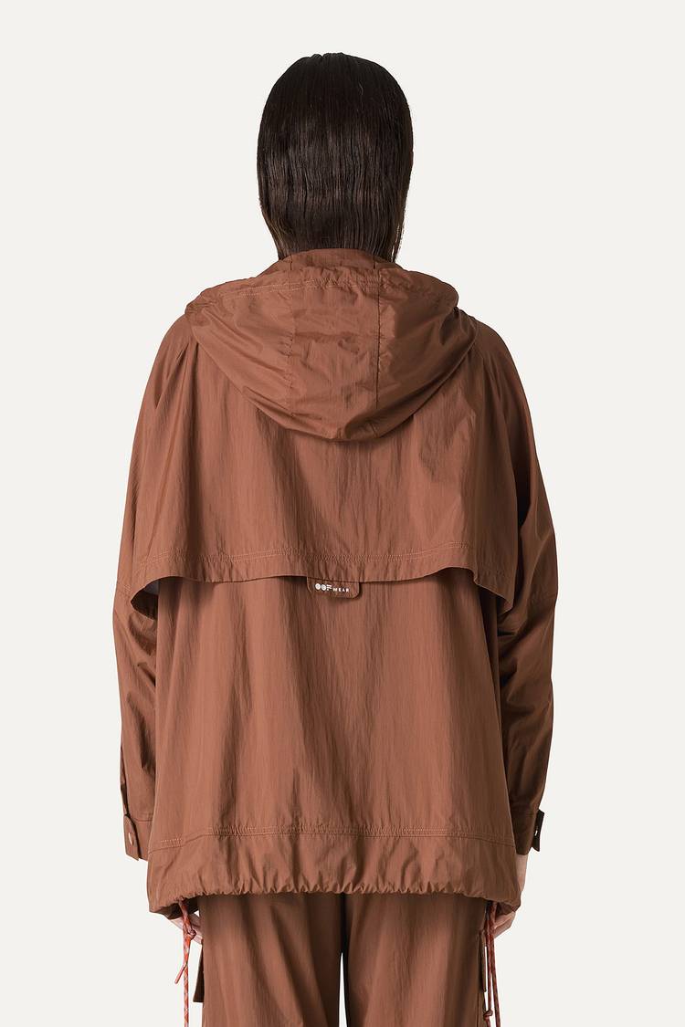 Oof Wear GIACCA CON CAPPUCCIO OVER IN NYLON 9206 - CIOCCOLATO