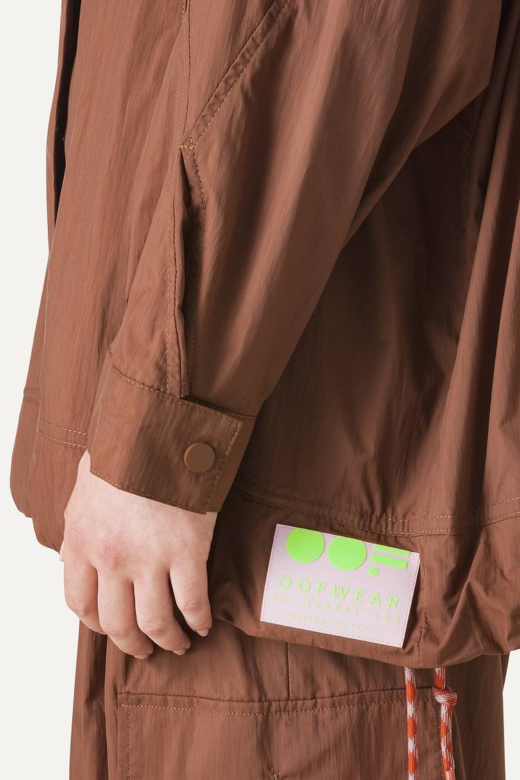 Oof Wear GIACCA CON CAPPUCCIO OVER IN NYLON 9206 - CIOCCOLATO