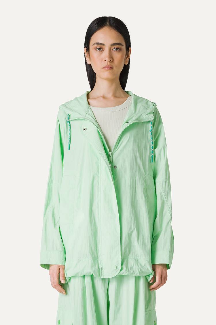 Oof Wear GIACCA CON CAPPUCCIO OVER IN NYLON 9206 - MENTA