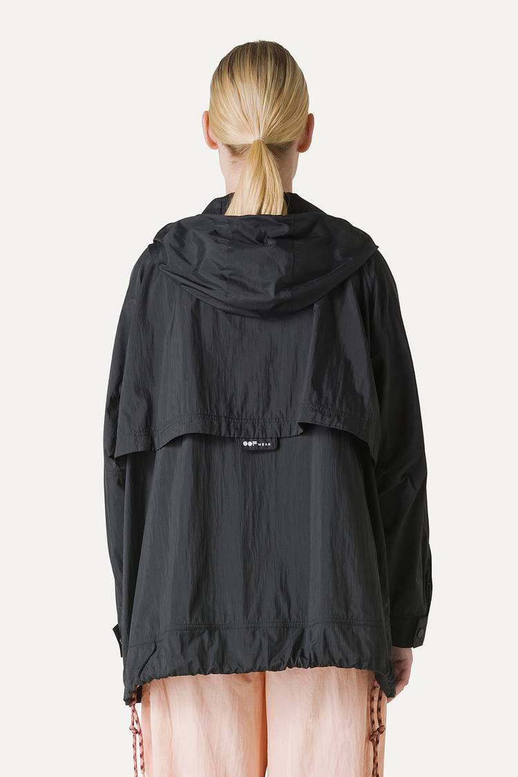 Oof Wear GIACCA CON CAPPUCCIO OVER IN NYLON 9206 - NERO