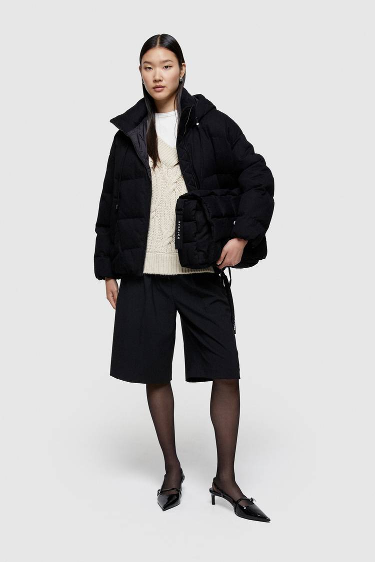 Oof Wear GIACCA CORTA 9242 IN GABARDINA DI COTONE - NERO