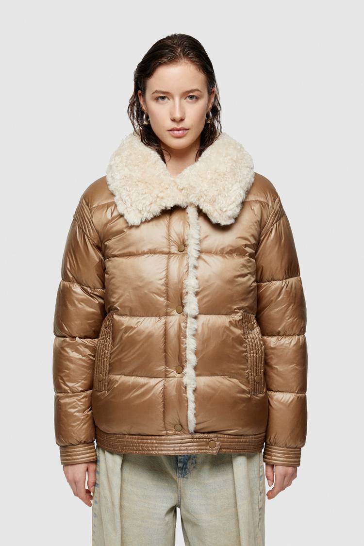 Oof Wear GIACCA CORTA 9247 IN NYLON CANGIANTE - SABBIA