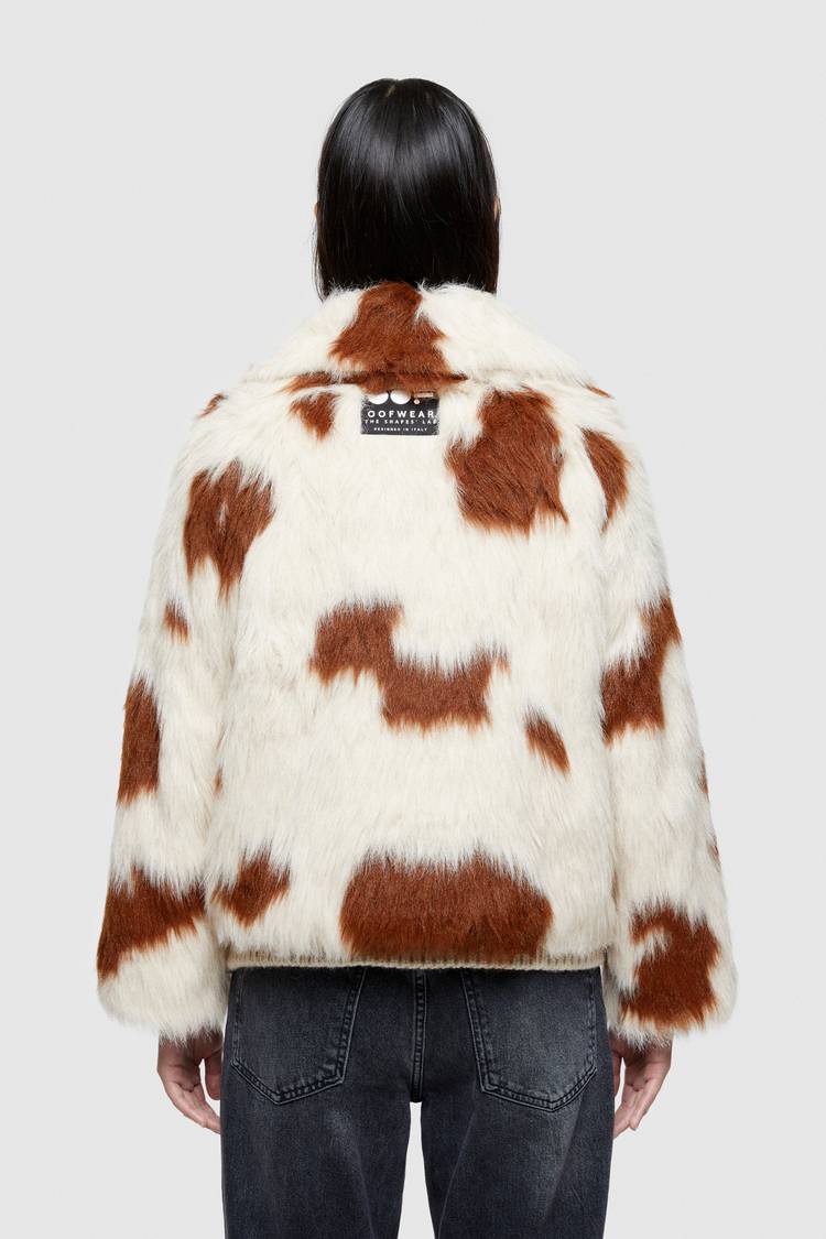 Oof Wear GIACCA CORTA 9258 IN PELLICCIA SINTETICA - NATURALE/MARRONE