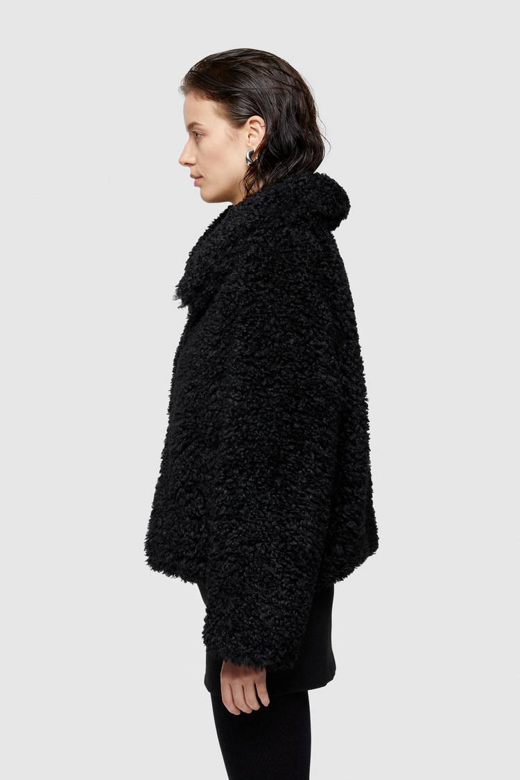 Oof Wear GIACCA CORTA 9258 IN PELLICCIA SINTETICA - NERO