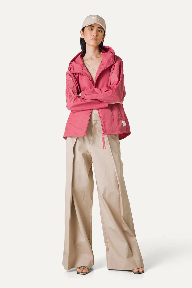 Oof Wear GIACCA CORTA IN NYLON MEMORY CON ARRICIO SULLA SCHIENA 9139 - ROSA ANTICO